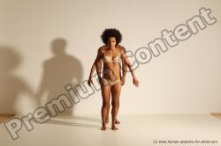 Underwear Gymnastic poses Woman - Man Black Muscular Dancing Dynamic poses Academic